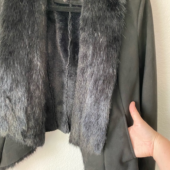 BCBG Faux Fur Black Jacket. Great condition. - Picture 3 of 6